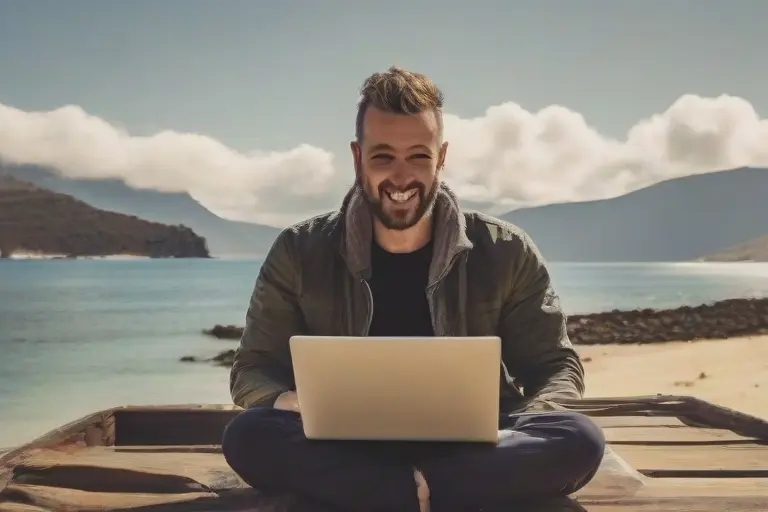 a-digital-nomad-working-on-an-outdoor-beach