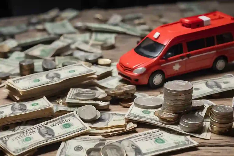 money-on-the-table-along-with-a-miniature-ambulance-