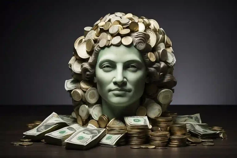 a-bust-of-a-woman-whose-hair-is-made-of-money