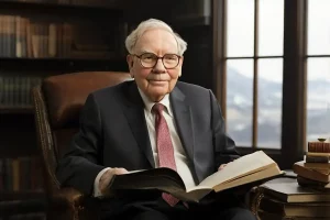 Warren-buffett-reading-a-book